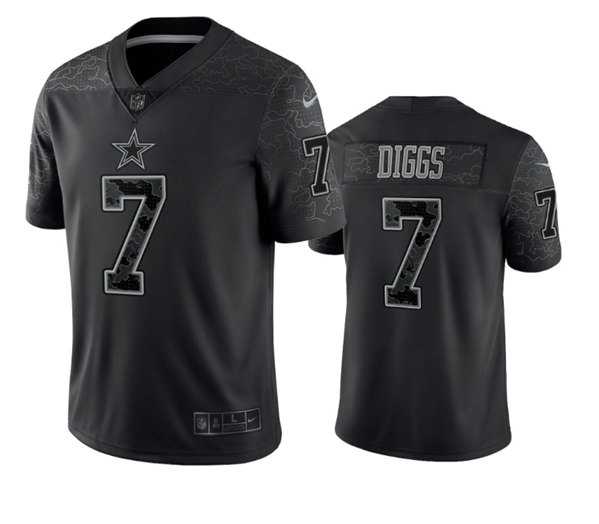 Men's Dallas Cowboys #7 Trevon Diggs Black Reflective Limited Stitched Football Jersey,We sell and wholesale Men's Dallas Cowboys #7 Trevon Diggs Black Reflective Limited Stitched Football Jersey on line form chian!